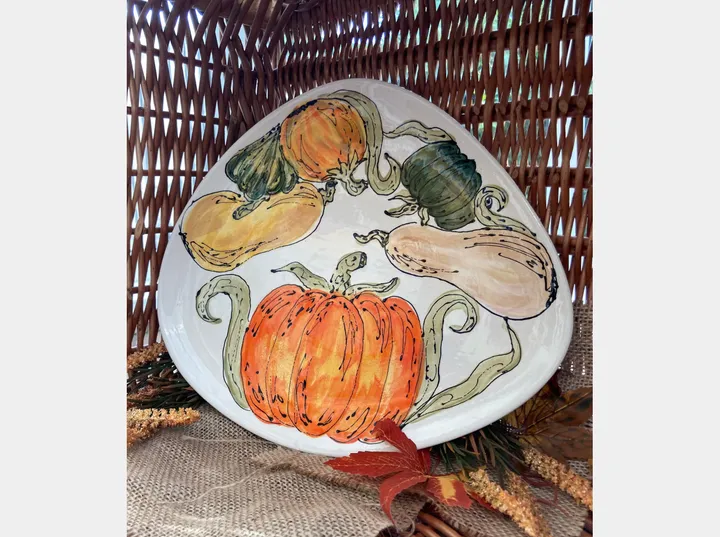 Organic shaped pumpkin plate